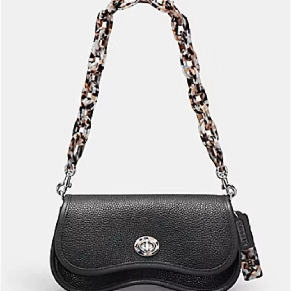 NWT Coach Wavy Dinky Bag Shoulder & Crossbody Coachtopia Black Leather CK113 - Picture 2 of 16